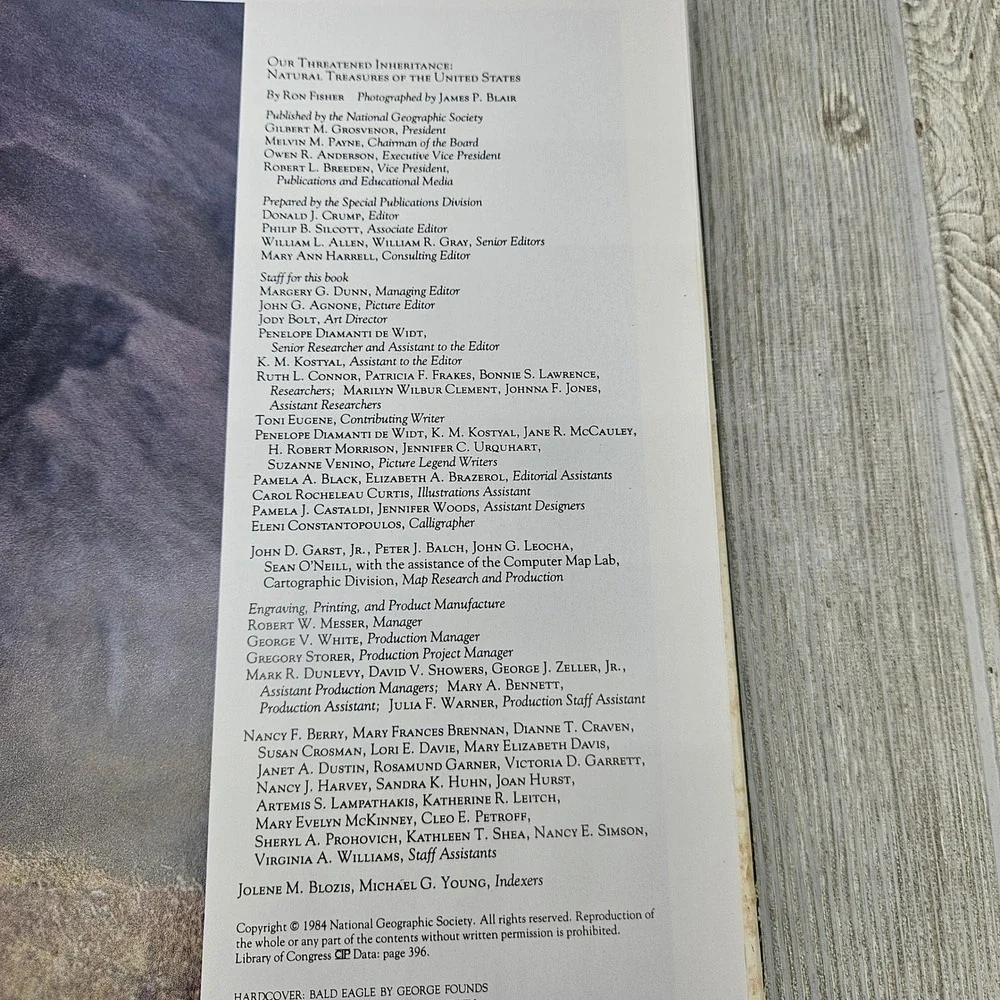 Our Threatened Inheritance National Geographic 1984 Hardcover Ron Fisher‎ Nature